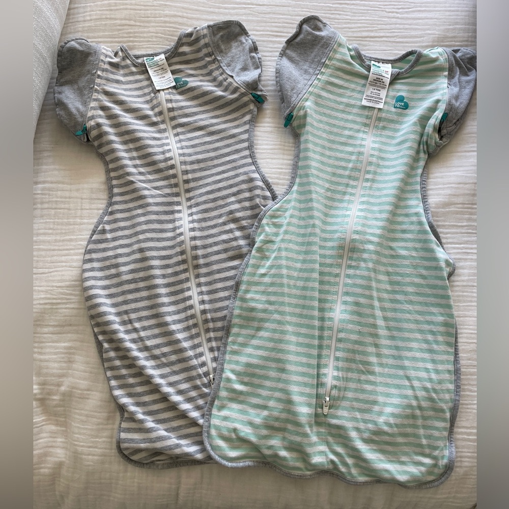(2) LoveToDream Swaddle Up transition sleep bag MD